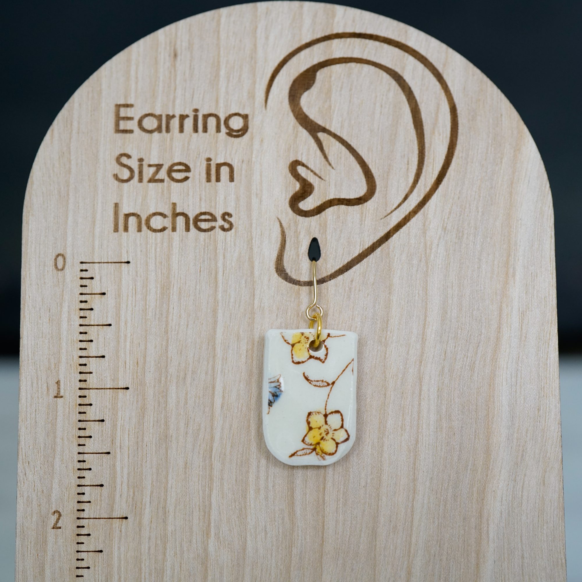 "Desert Bloom" Floral Yellow Earrings - Image 3