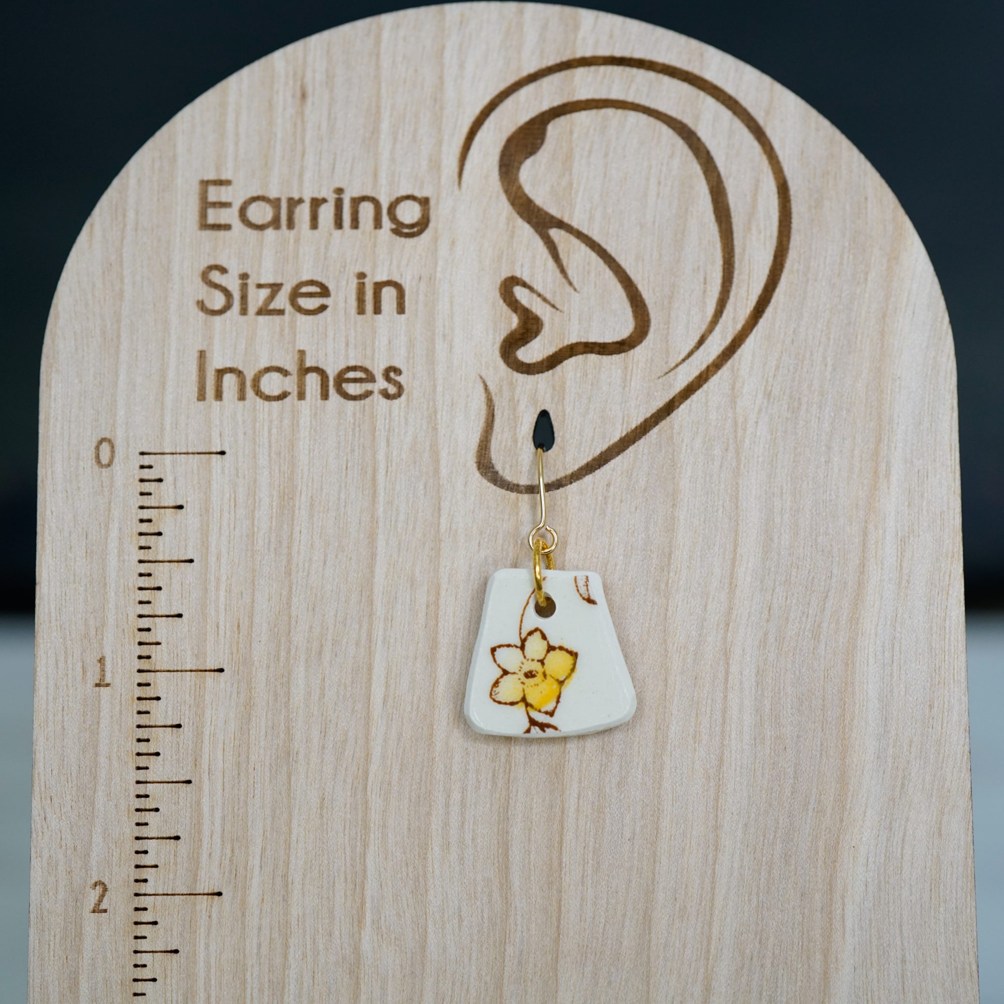 "Desert Bloom" Floral Yellow Earrings - Image 3