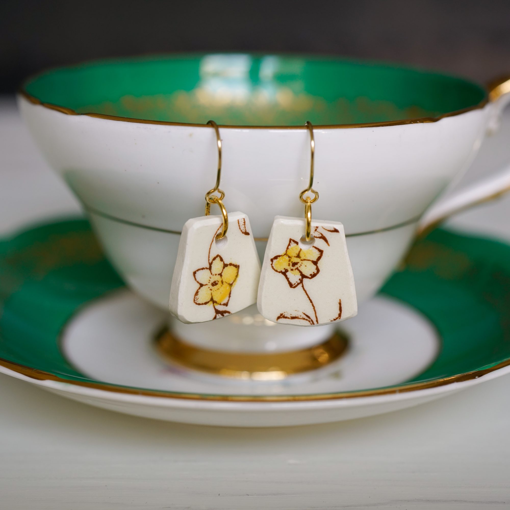 "Desert Bloom" Floral Yellow Earrings