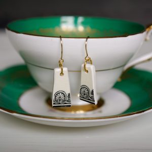 "Damascus" Black and White Earrings