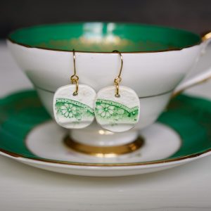 "Wild Rose" Green Earrings