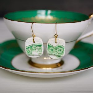 "Wild Rose" Green Earrings