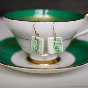 "Wild Rose" Green Earrings