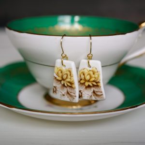 "Mayfair" Floral Earrings with Yellow