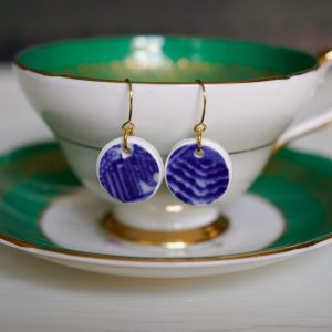 "Willow" Blue Circle Earrings