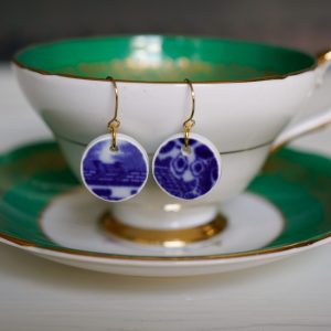 "Willow" Blue Circle Earrings