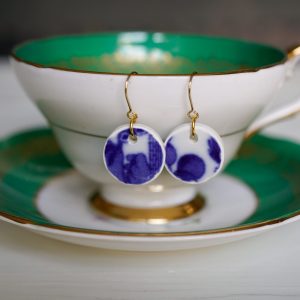 "Willow" Blue Circle Earrings