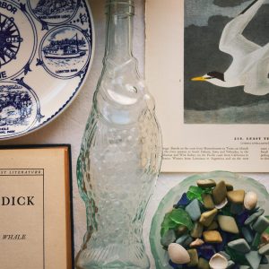 Aqua Fish Glass Bottle