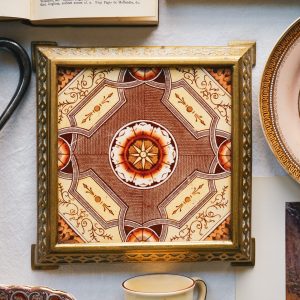 Art Nouveau Tile with Brass