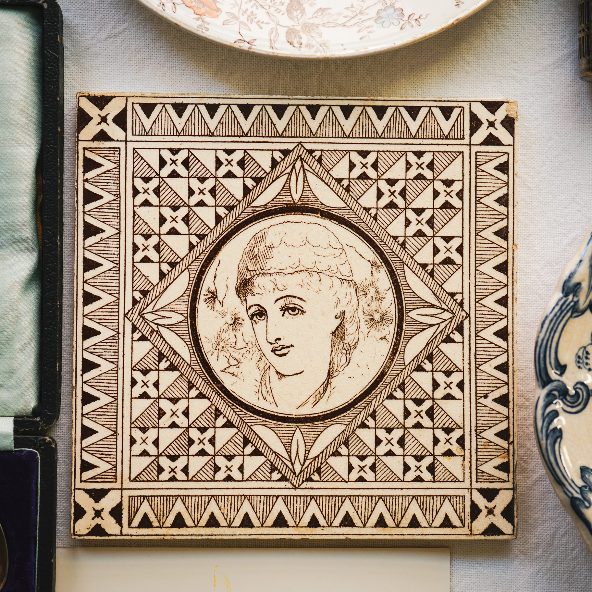 Rare Transferware Tile