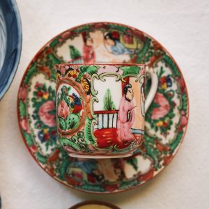 Famille Rose Demitasse Cup and Saucer