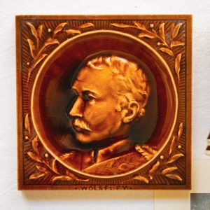 Brown Glazed Tile Portrait of Wolseley
